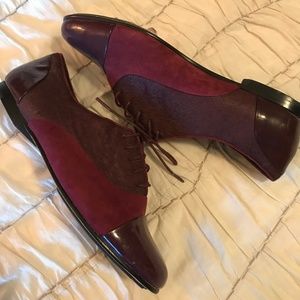 Gentle Souls Oxford Suede Shoes sz 6 Maroon